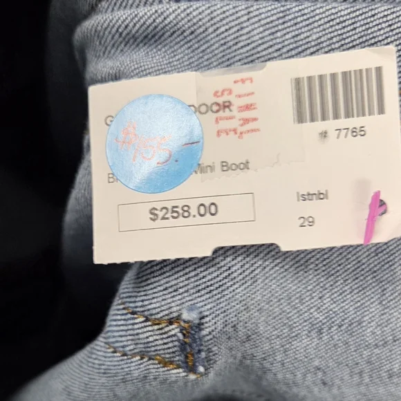 Frame Istanbul Braided High Waist Crop Mini Bootcut Jeans Medium Wash Size 29 - Picture 6 of 7